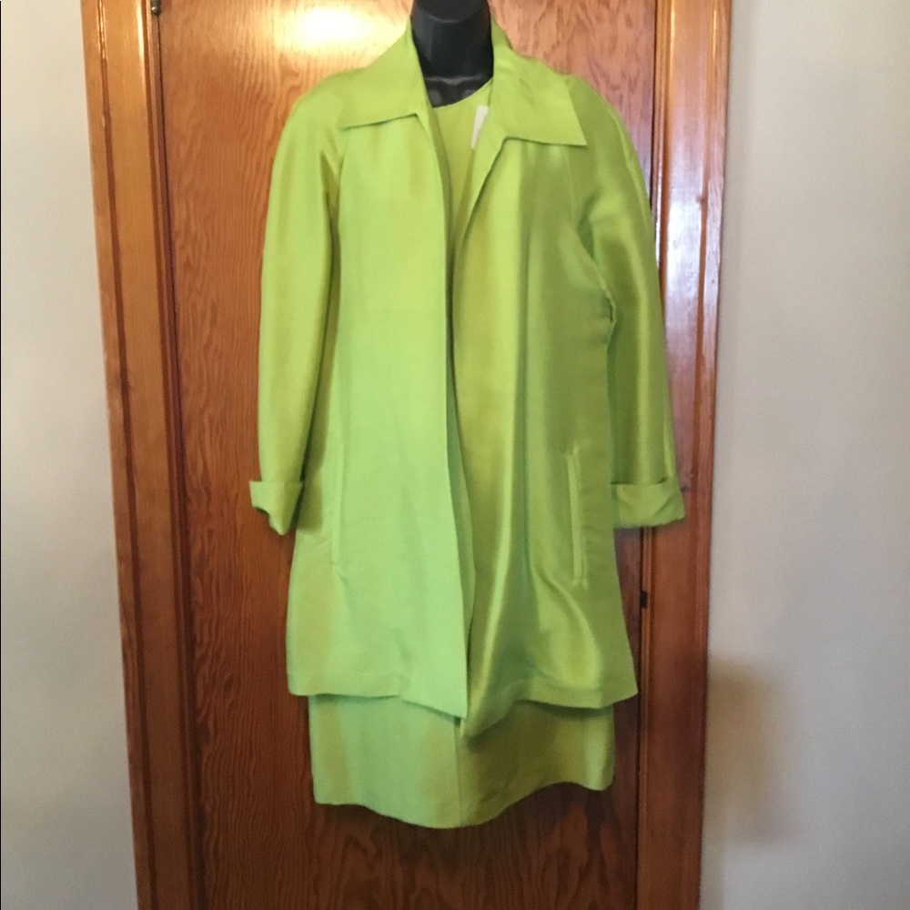 Spiegel NWT SILK lime 2 piece Dress/coat